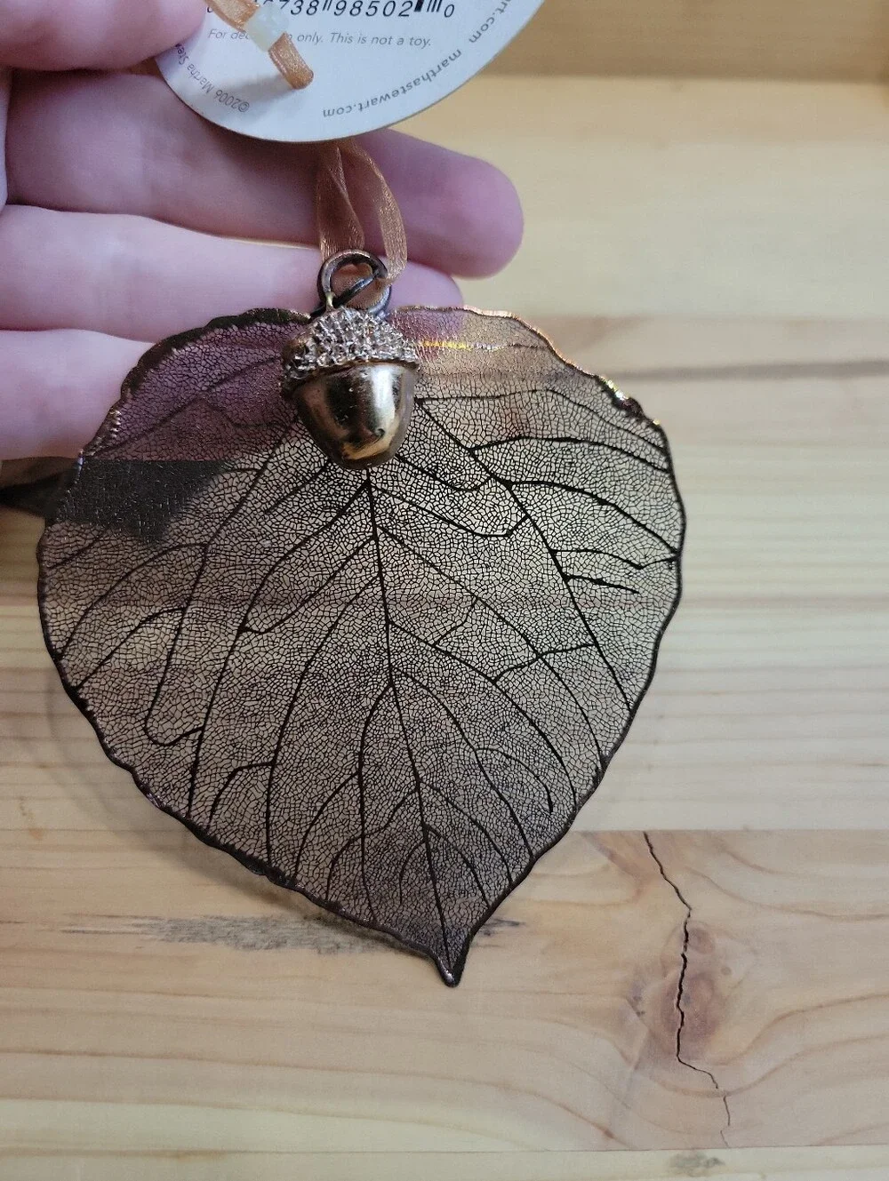 Martha Stewart 5 Oak Leaf Gold & 3 Bronze Aspen Leaf  ORNAMENT Christmas Hoilday